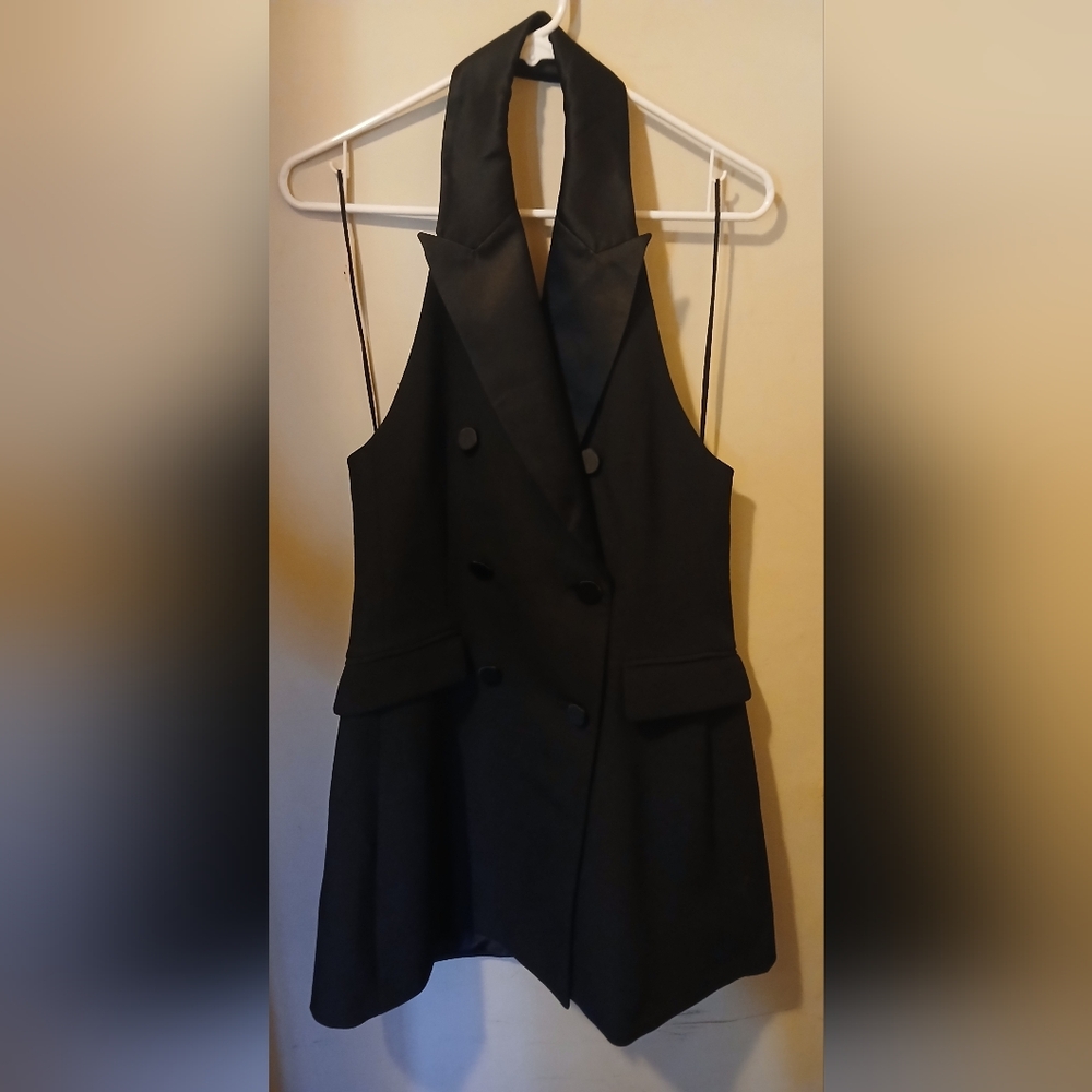 Zara Black Double-Breasted Vest